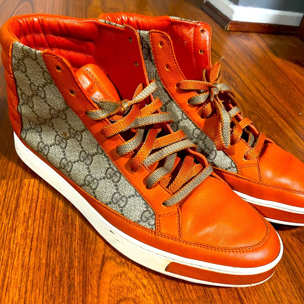 Gucci Orange GG suPreme hightoP sneakers